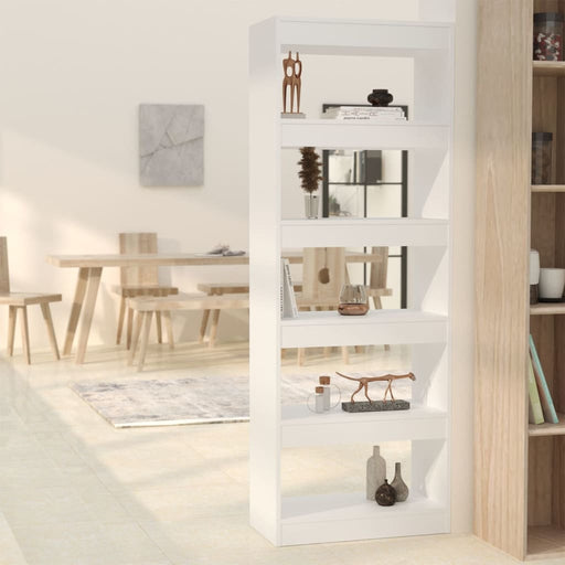 Boekenkast/kamerscherm 60x30x166 cm spaanplaat wit