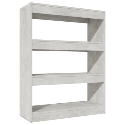 Boekenkast/kamerscherm 80x30x103 cm bewerkt hout betongrijs