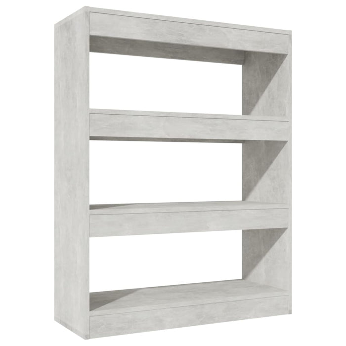 Boekenkast/kamerscherm 80x30x103 cm bewerkt hout betongrijs