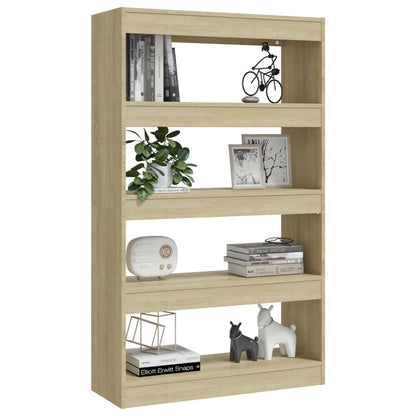 Boekenkast/kamerscherm 80x30x135 cm spaanplaat sonoma eiken