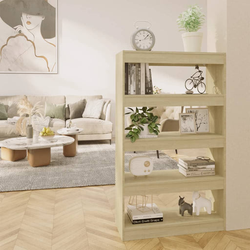 Boekenkast/kamerscherm 80x30x135 cm spaanplaat sonoma eiken