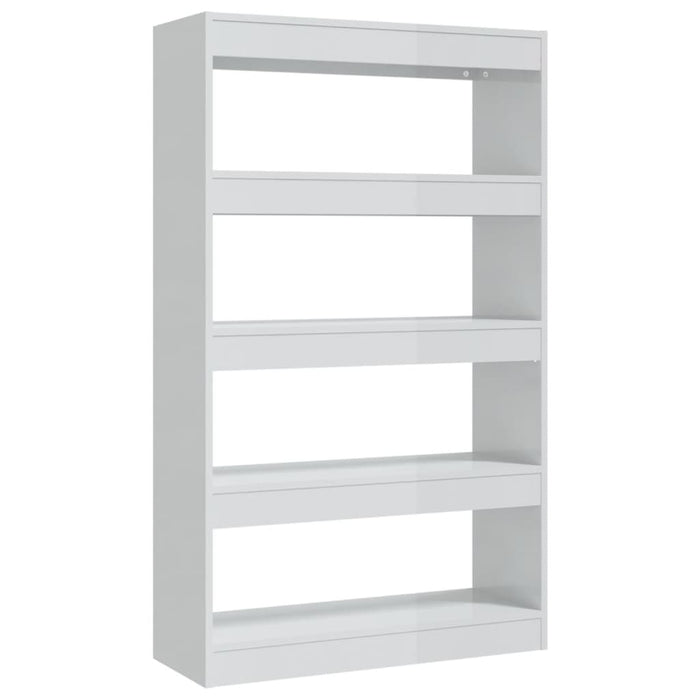 Boekenkast/kamerscherm 80x30x135 cm spaanplaat hoogglans wit