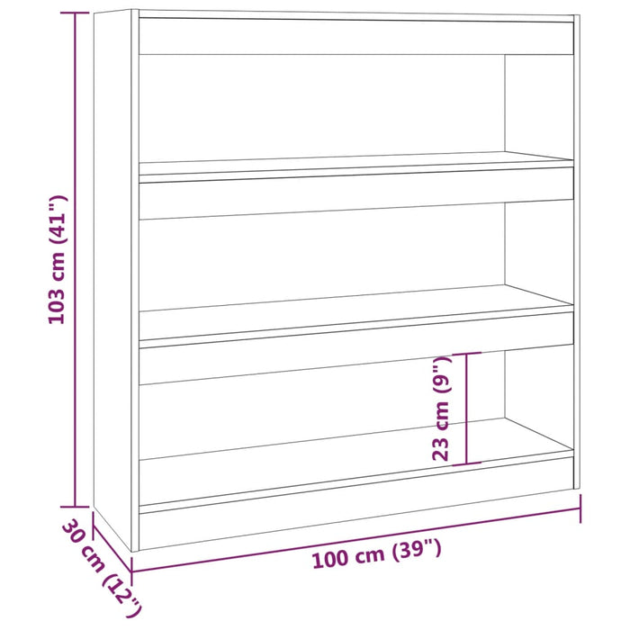 Boekenkast/kamerscherm 100x30x103 cm zwart