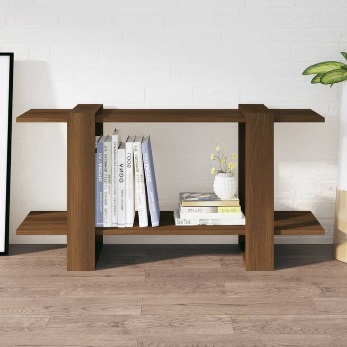 Boekenkast 100x30x51 cm bewerkt hout bruineikenkleurig