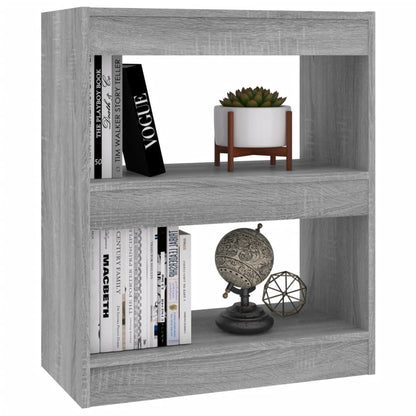 Boekenkast/kamerscherm 60x30x72 cm grijs sonoma eikenkleurig