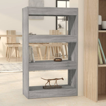 Boekenkast/kamerscherm 60x30x103 cm spaanplaat grijs sonoma