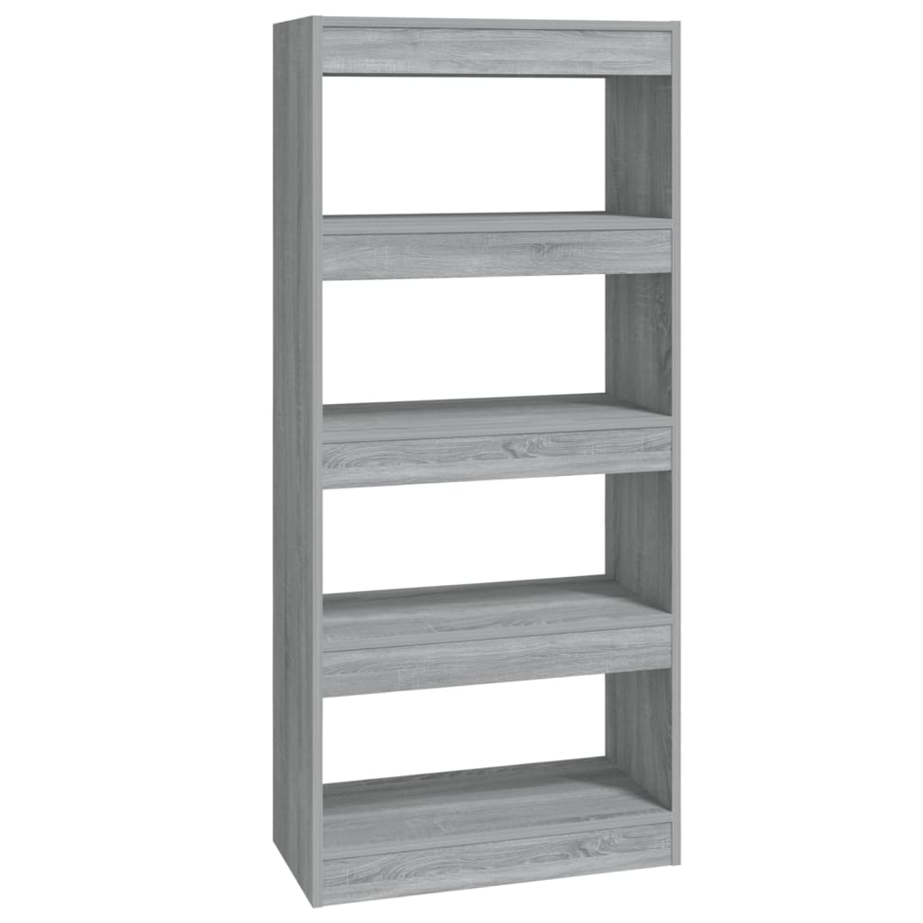 Boekenkast/kamerscherm 60x30x135 cm bewerkt hout grijs sonoma