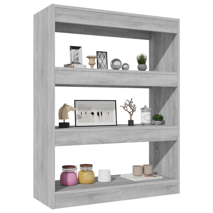 Boekenkast/kamerscherm 80x30x103 cm bewerkt hout grijs sonoma