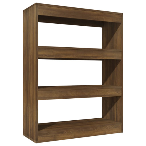 Boekenkast/kamerscherm 80x30x103 cm bewerkt hout bruineiken