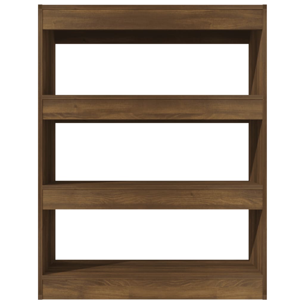 Boekenkast/kamerscherm 80x30x103 cm bewerkt hout bruineiken