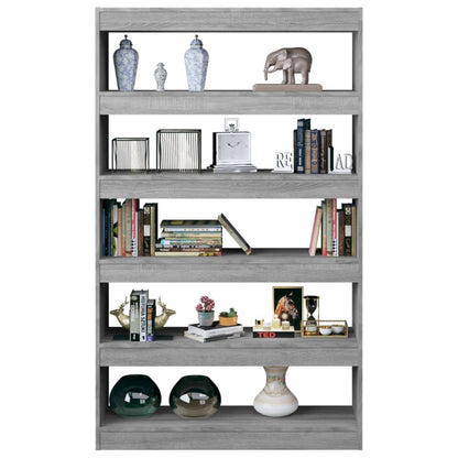 Boekenkast/kamerscherm 100x30x166 cm grijs sonoma eikenkleurig