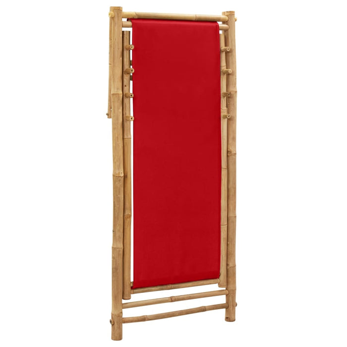 Terrasstoel bamboe en canvas rood