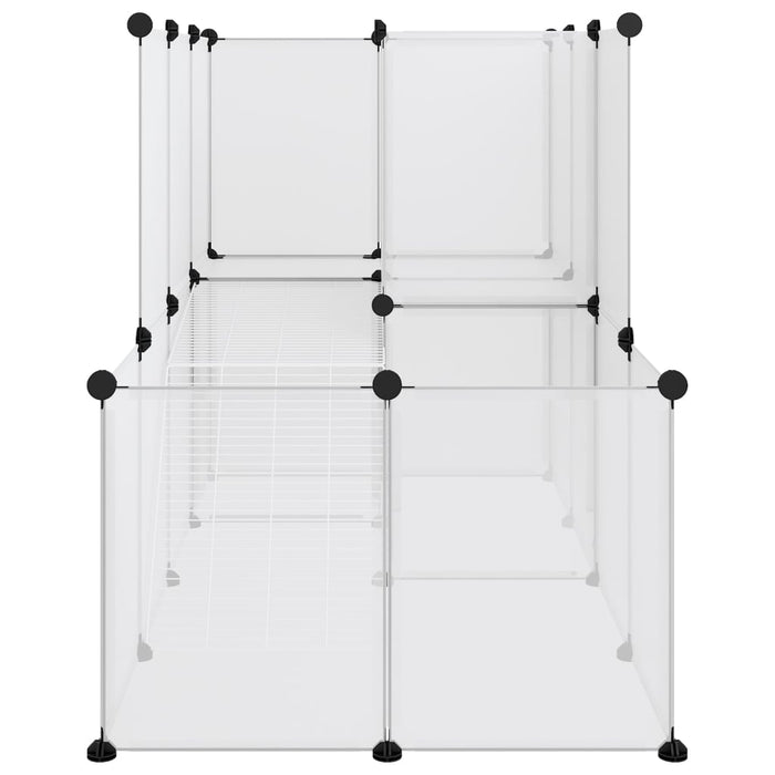 Dierenhok klein 142x74x93 cm polypropeen en staal transparant