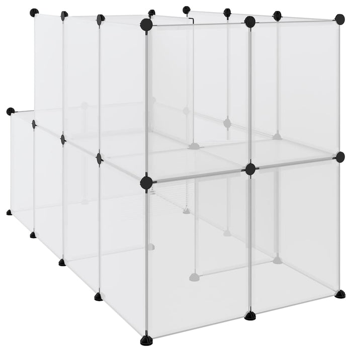 Dierenhok klein 142x74x93 cm polypropeen en staal transparant