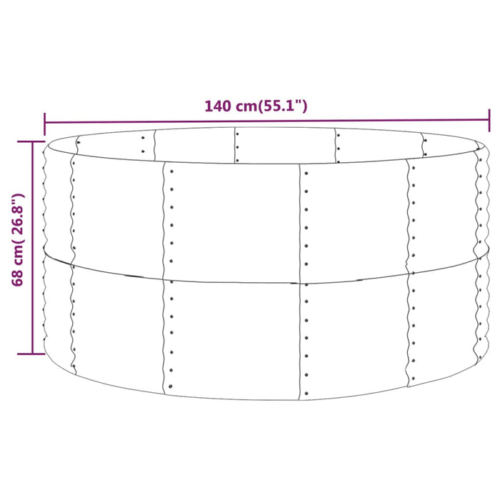 Plantenbak 140x140x68 cm gepoedercoat staal groen