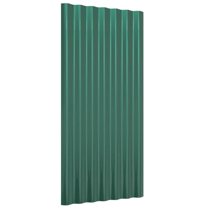 Dakpanelen 36 st 80x36 cm gepoedercoat staal groen