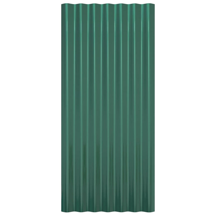 Dakpanelen 36 st 80x36 cm gepoedercoat staal groen