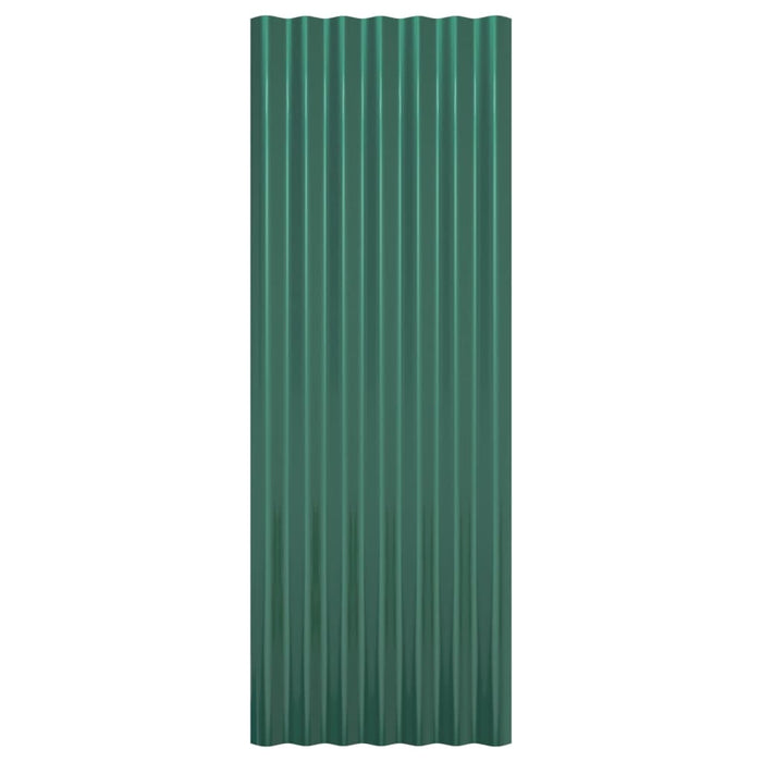 Dakpanelen 12 st 100x36 cm gepoedercoat staal groen