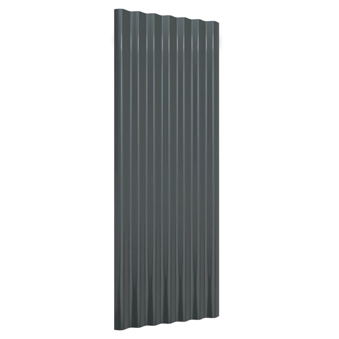 Dakpanelen 12 st 100x36 cm gepoedercoat staal antracietkleurig