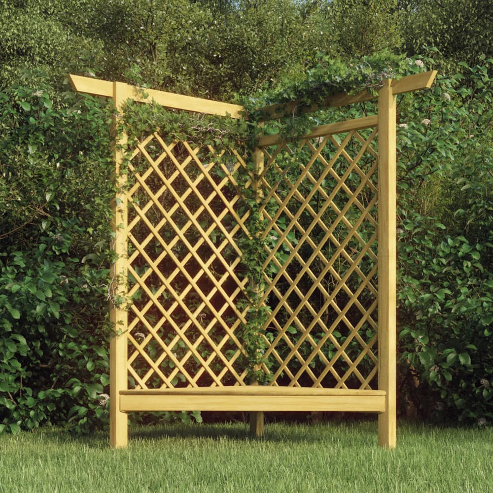 Hoekpergola met bank 166x81x174 cm geïmpregneerd grenenhout