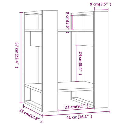 Boekenkast/kamerscherm 41x35x57 cm massief grenenhout wit