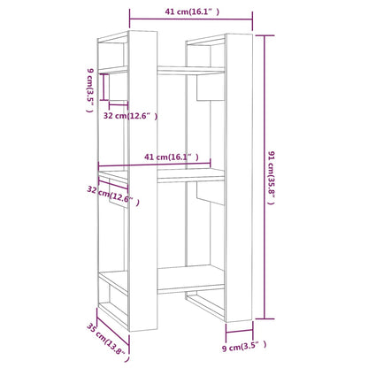 Boekenkast/kamerscherm 41x35x91 cm massief grenenhout