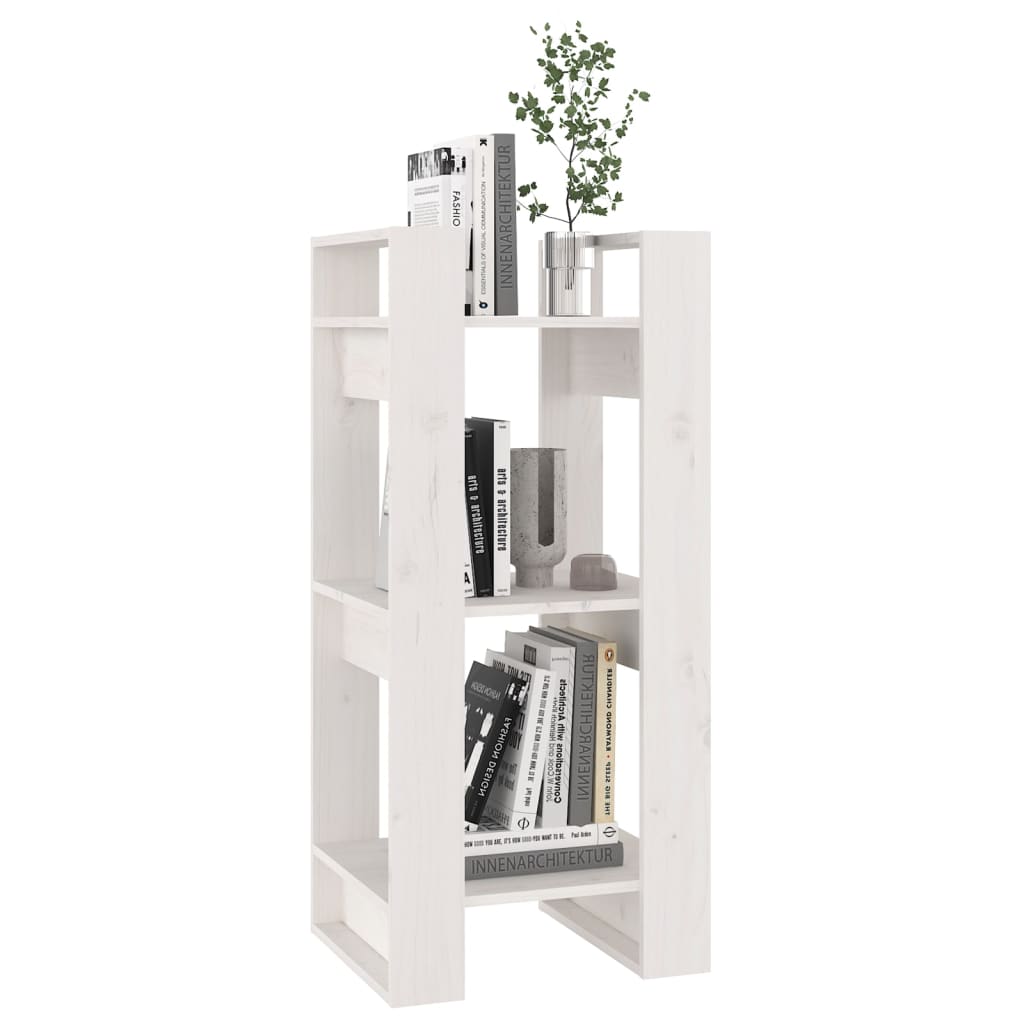 Boekenkast/kamerscherm 41x35x91 cm massief grenenhout wit