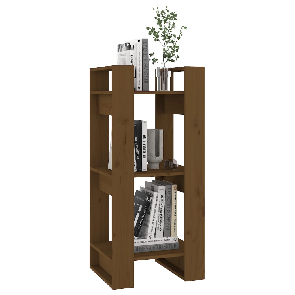 Boekenkast/kamerscherm 41x35x91 cm massief hout honingbruin