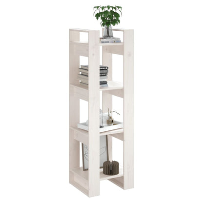 Boekenkast/kamerscherm 41x35x125 cm massief grenenhout wit