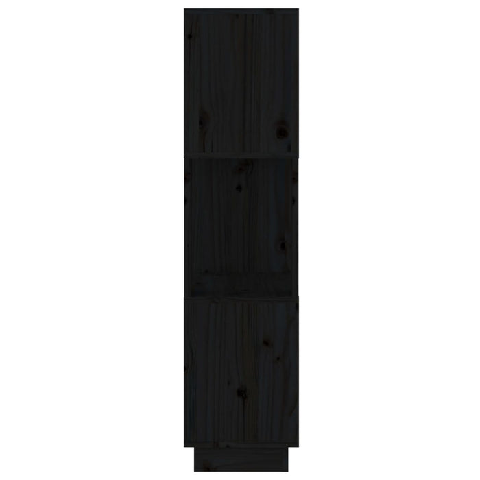 Boekenkast/kamerscherm 51x25x101 cm massief grenenhout zwart
