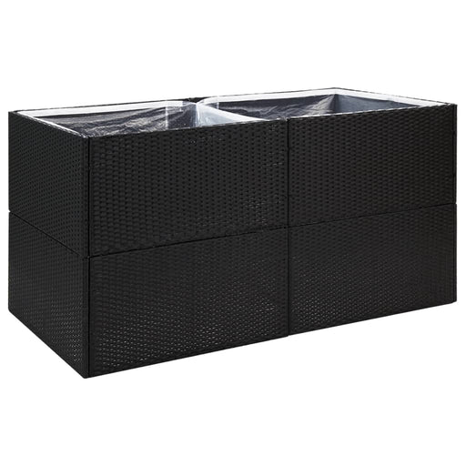 Plantenbak 157x80x80 cm poly rattan zwart