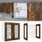 Wandkast hangend 60x31x60 cm glas en bewerkt hout gerookt eiken