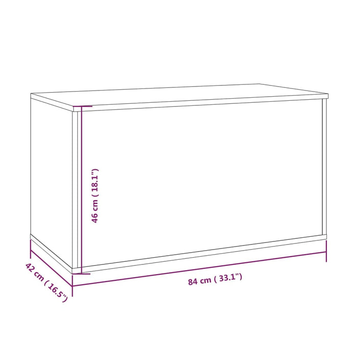 Opbergkist 84x42x46 cm bewerkt hout bruineikenkleurig