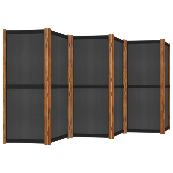 Kamerscherm met 6 panelen 420x180 cm zwart