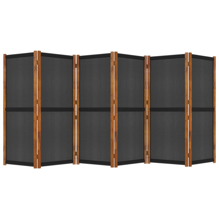 Kamerscherm met 6 panelen 420x180 cm zwart