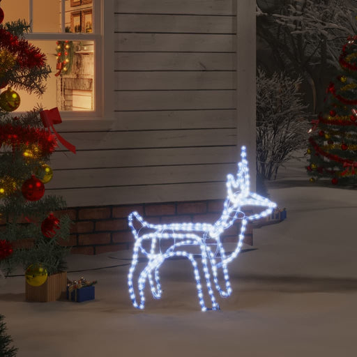 Kerstfiguur rendier inklapbaar met 120 LED's koudwit