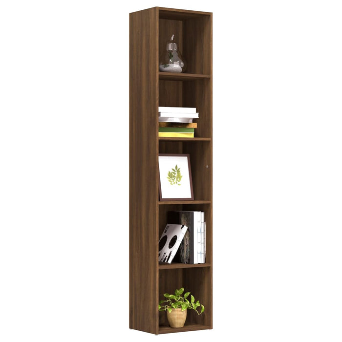 Boekenkast 40x30x189 cm bewerkt hout bruineikenkleurig