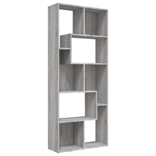 Boekenkast 67x24x161 cm bewerkt hout grijs sonoma eikenkleurig