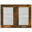 Wandkast hangend 80x31x60 cm glas en bewerkt hout gerookt eiken