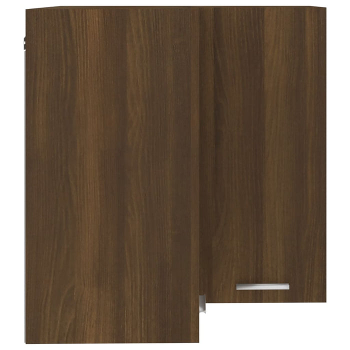 Hoekkast hangend 57x57x60 cm bewerkt hout bruineikenkleurig