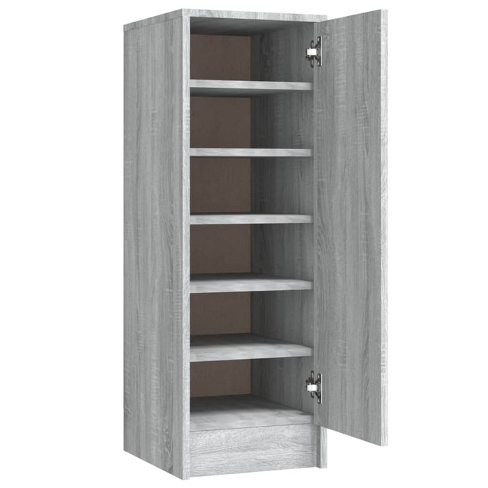 Schoenenkast 32x35x92 cm bewerkt hout grijs sonoma eikenkleurig