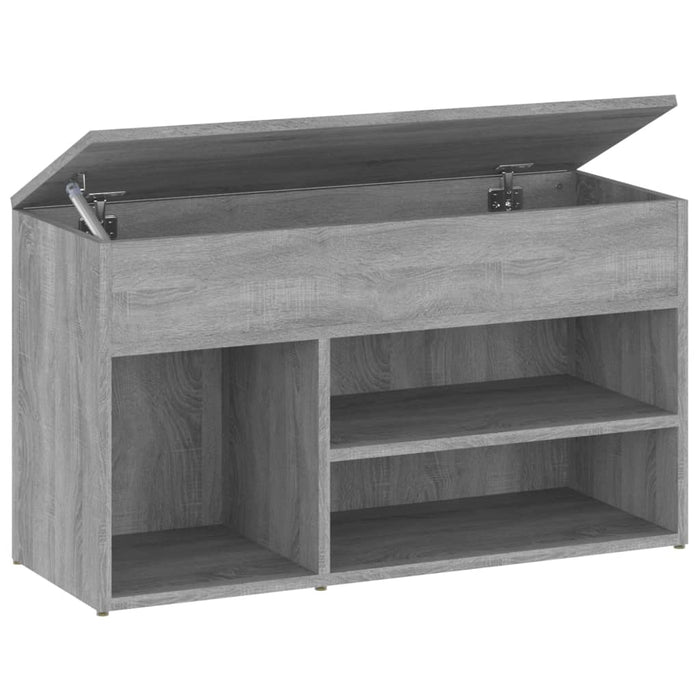 Schoenenbank 80x30x45 cm bewerkt hout grijs sonoma eikenkleurig