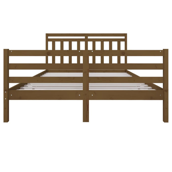 Bedframe massief hout honingbruin 150x200 cm 5FT King Size