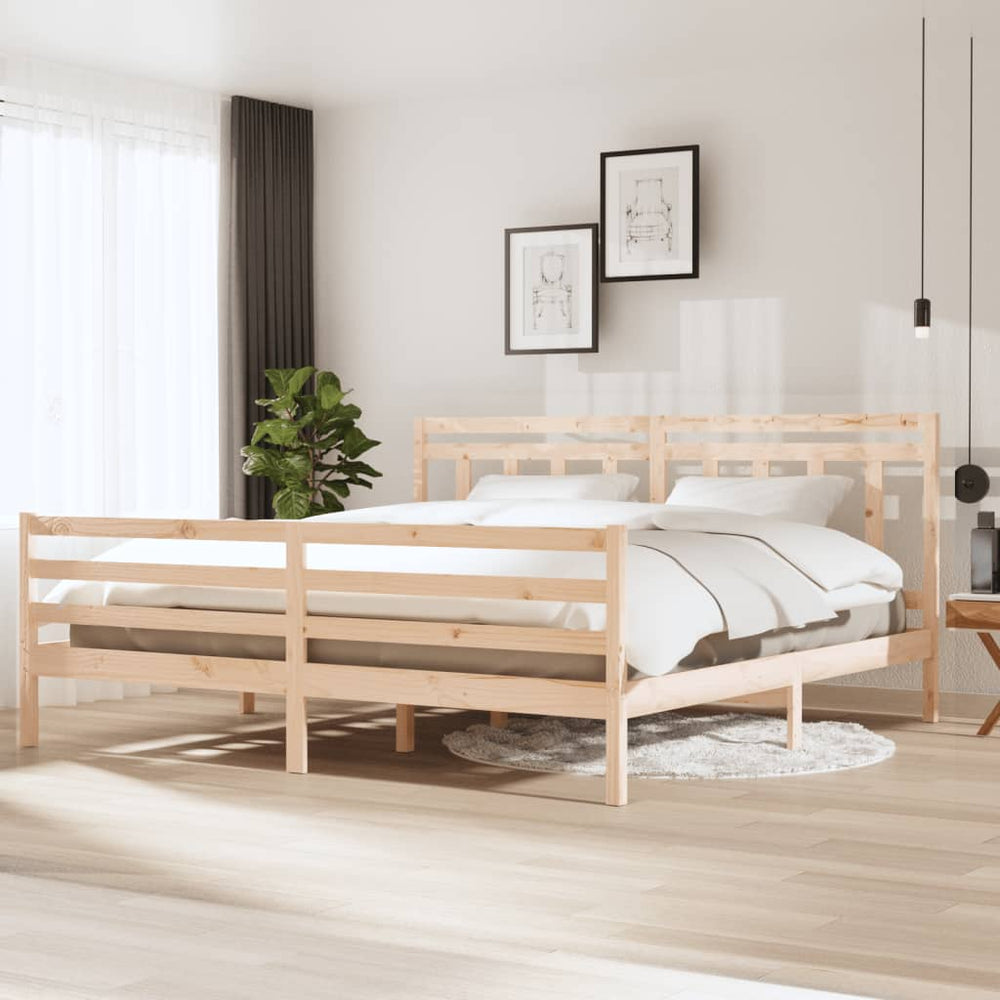 Bedframe massief hout 200x200 cm