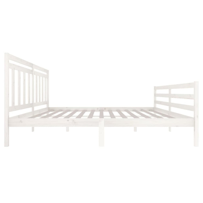 Bedframe massief hout wit 200x200 cm