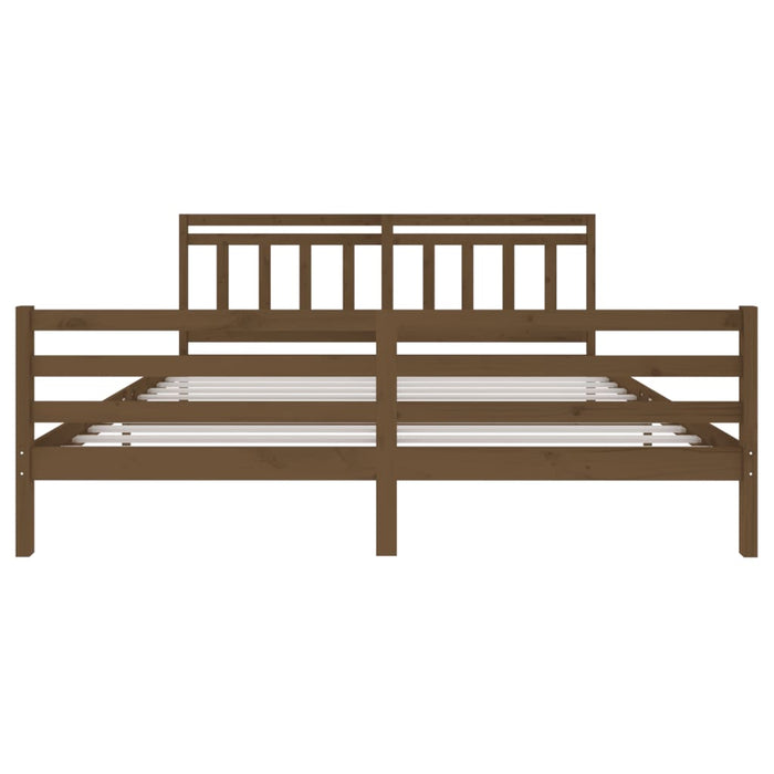 Bedframe massief hout honingbruin 200x200 cm