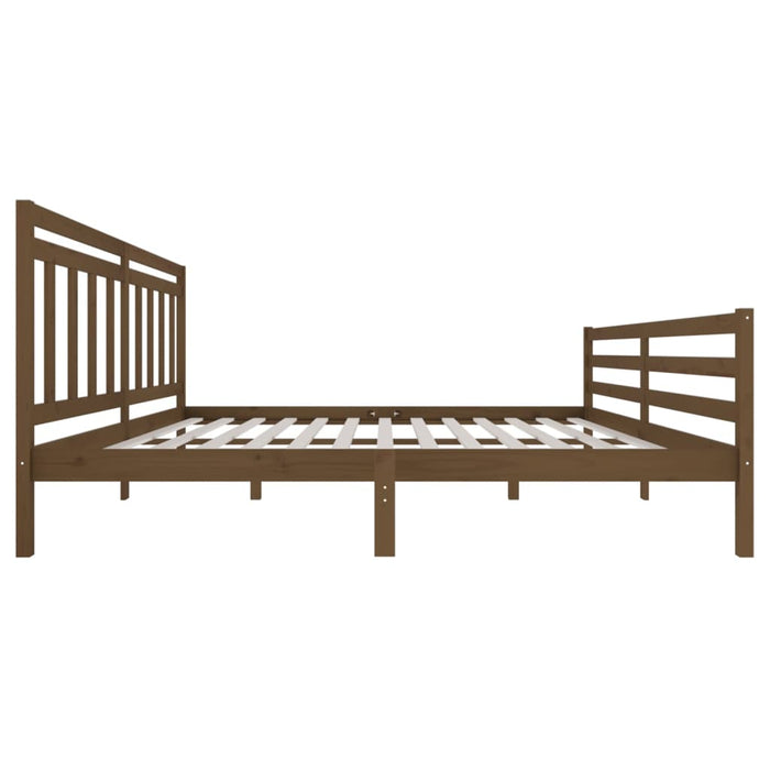 Bedframe massief hout honingbruin 200x200 cm