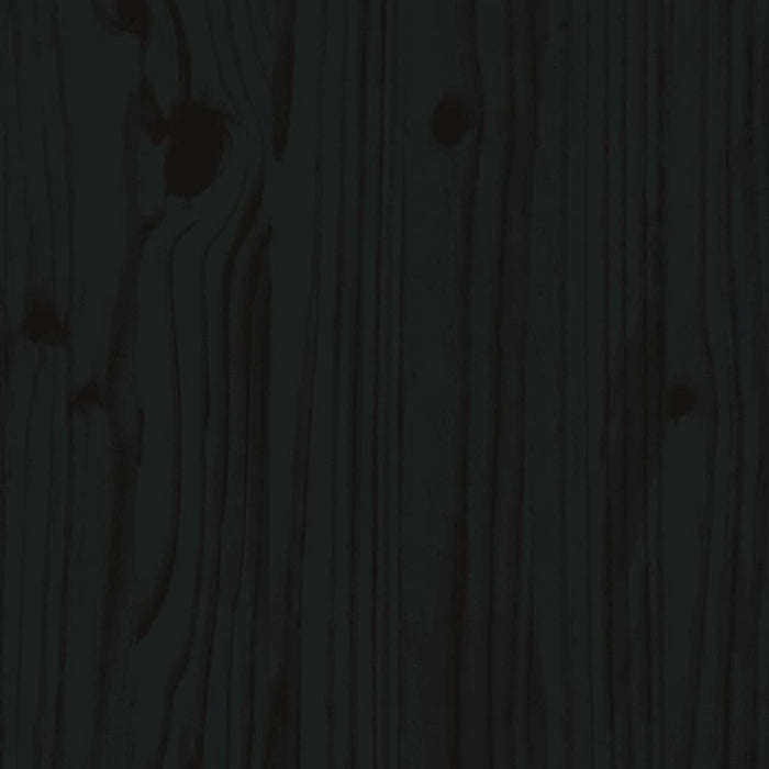 Bedframe massief hout zwart 140x190 cm