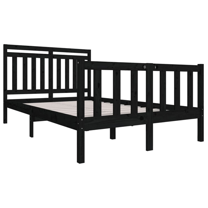 Bedframe massief hout zwart 120x200 cm