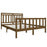 Bedframe massief hout honingbruin 150x200 cm 5FT King Size